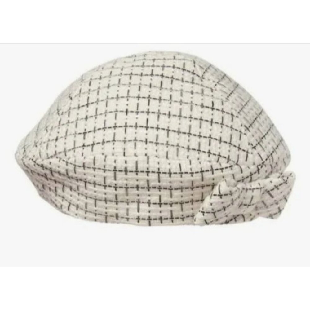 Janie and Jack Black/White Boucle Tweed Beret Hat Girls 4/5 NWT
